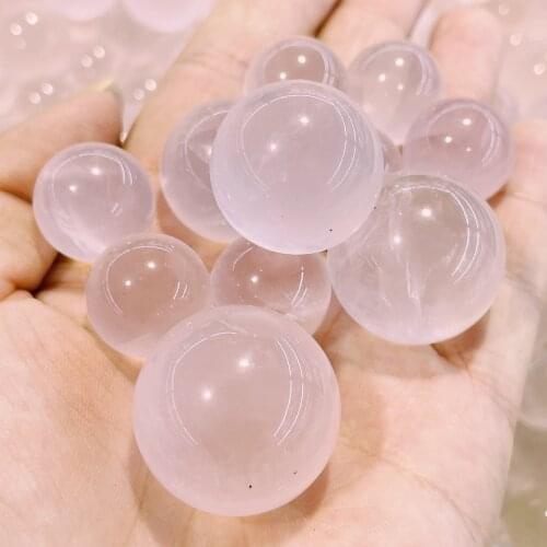 Crystal Round Seed Beads Feng Shui Rose Quartz Natural Crystal Balls For Home Wedding Decor