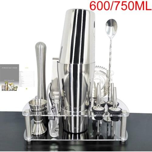 Stainless Steel Cocktail Shaker With Wine Rack 750/600ml Wine Shaker Mixer For Bar Party Tools Bar Accessories