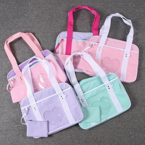 Student Schoolbag Cosplay Lovely Pink Handbag Middle High School JK Uniform Totes Shoulder Bag Portable School Book Bag For Girl