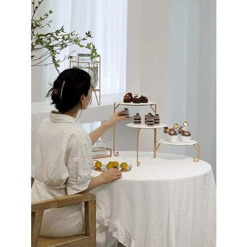 3 Layers Cake Dislay Stands for Baking Shop Coffee Food Bread Cupcake Displayed Holder Foldable Metal Cupcake Plates