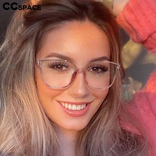 53081 Large Frame Women Anti Blue Light Glasses Frame Optical Spring Leg Fashion Computer Eyeglasses