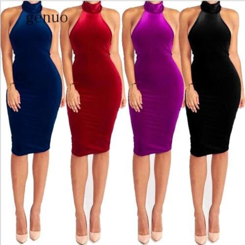Turtleneck Bandage Dress Sexy Bodycon Midi Sleeveless Vestido Bodycon Bandage Nightclube Dress High Quality