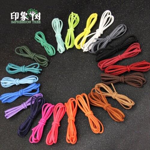 3mmX1m/LOT Flat Faux Suede Multi Color Korean Velvet Leather Cord String Rope Thread DIY Jewelry Making Findings Decorative 483