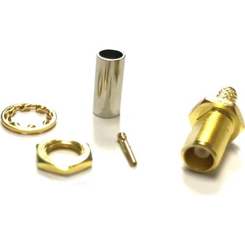 1PC New MCX Female Jack bulkhead nut RF coax Connector Crimp For RG316,RG174,LMR100 Straight Goldplated Wholesale