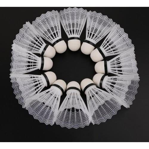 12Pcs White Badminton Plastic Shuttlecocks Indoor Outdoor Gym Sports Accessories Y51D