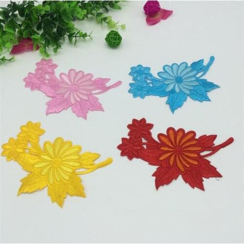 20pcs Iron On Patch For Clothing Flower Stickers Embroidery Patches parches Sweater Fabric Patchwork Appliqued Badge Accessories