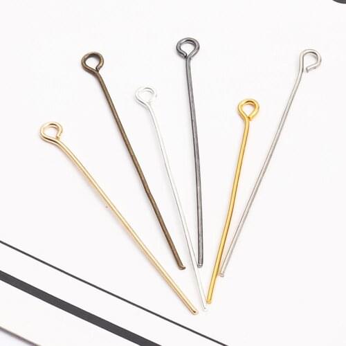 200pcs Eye Head Pins 16 20 24 30 35 40 45 50 mm Eye Pins Findings For DIY Jewelry Making Jewelry Accessories Supplies