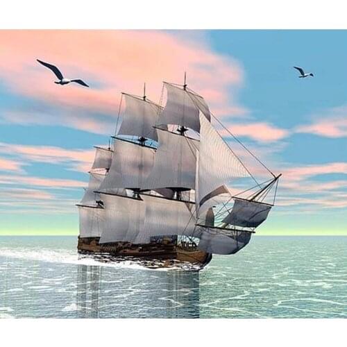 2018 Hot sale 5d diamond painting A sailing ship mosaic picture handmade rhinestone needlework diamond embroidery Home decor zx