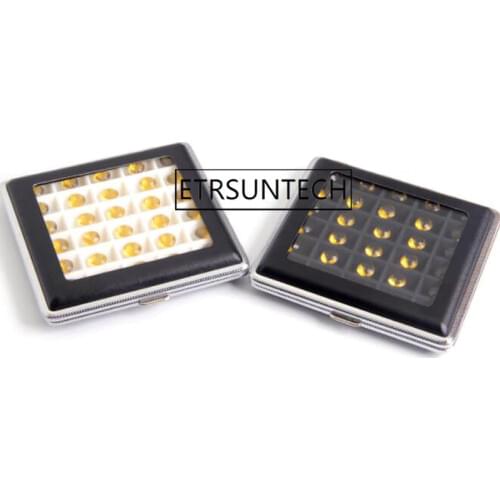 30pcs Upscale Black Leatherette Loose Diamond Storage Box Gemstone Collection Case 30 Grid Gem Display Holder Organizer