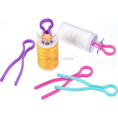 300set 100pcs/set Colorful Quilting Bobbin Thread Holders Plastic Sewing Machine Clip Wire Sewing Clamps Random Color