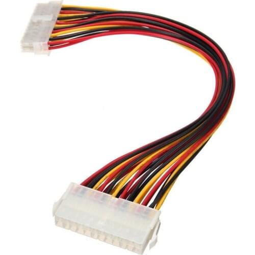 500pcs ATX 24 Pin Male to 24 Pin 24pin Female Power Supply Extension Cable Internal PC PSU TW Power Lead Connector Wire 30CM