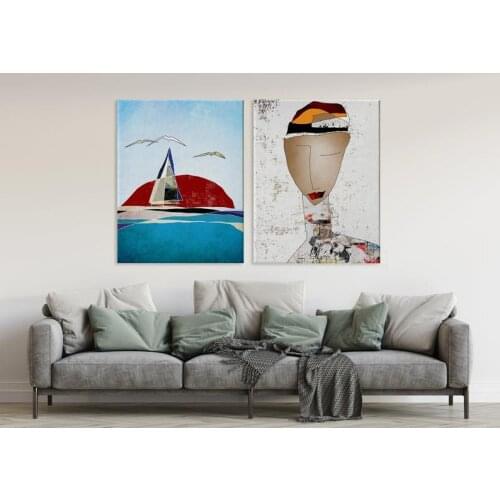 Abstract Wall Art Contemporary Canvas Set Of 2