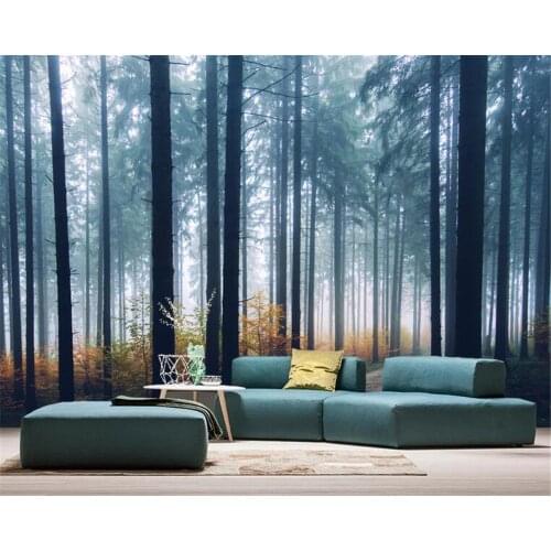 Beibehang Custom photo wallpaper Dreamy blue foggy forest jungle living room TV sofa background wall 3d wallpaper papel pared