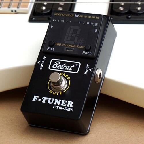Belcat F-TUNER Guitar Effect Pedal Flet Tuning & Pitch Tuning FND LED Display Tuner Stompbox for Electric Guitar Bass