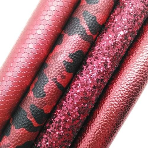 WINE Glitter Fabric, Suede Faux Fabric, Cross Synthetic Leather Fabric Sheets, Fur For Bow A4 21x29CM Twinkling Ming XM748