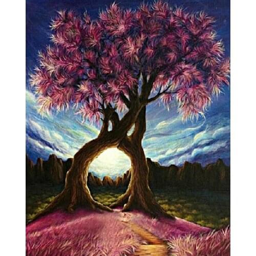 DIY 3D Diamond Painting Wish Tree Embroidery Rhinestones Stitch Cross Knitting Needles Crafts Oil Canvas Yard Decorative Pattern