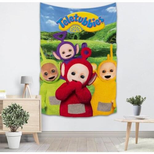 Teletubbies Tapestry Printed Creative living room bedroom background wall fabric hanging painting