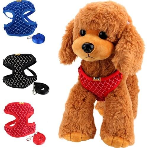 Rhinestone Mesh Cat Harness Leash Set Cat Supplies Cat Vest Collars Leads For Small Dog Cat