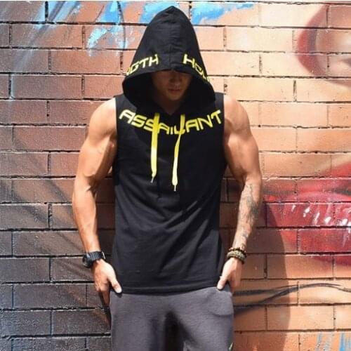 Hirigin Brand Jogger Sleeveless Hoodies 2019 Summer Mens Bodybuilding Hoodie Muscle Sweatshirt Hoody Tops GYM Sport Vest