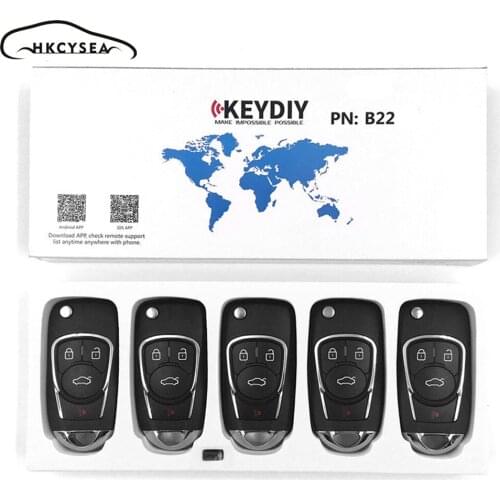 HKCYSEA 5/15/20PCS/LOT B22 B Series 3 3+1 4 Button Remote Control Car Key for Mini Kd KD900 KD900+ URG200 KD-X2 Key Generator