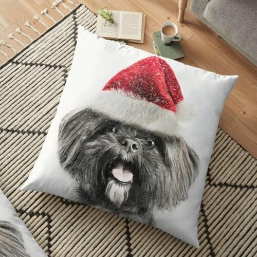 Lhasa Apso Christmas Cushion Cover Pillowcase 2020 Christmas Decorations For Home Xmas Noel Ornament Happy New Year 2021