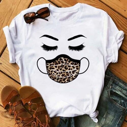 Maycaur Fashion Graphic Tops Eyelashes Mask Print Summer Women T Shirt Tee Funny Aesthetic Shirt Tumblr Clothes Camisas Mujer