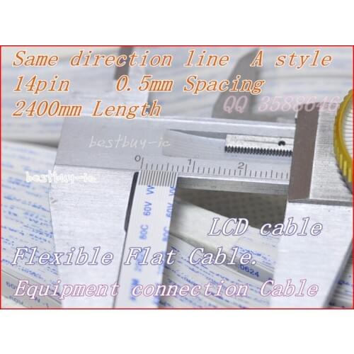 1.25mm Spacing +5100mm Length +14Pin B / Reverse line Soft wire FFC Flexible Flat Cable.14P*1.25B*5100MM