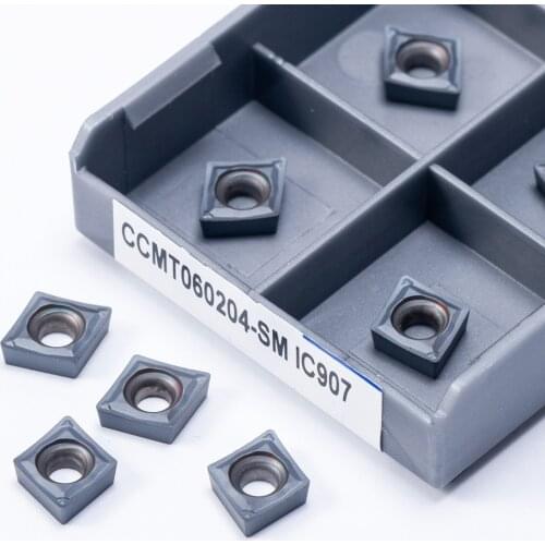 10PCS CCMT060204 IC908 Internal Turning Tools Carbide Insert Lathe Cutter Tool CCMT060208 IC907 Tokarnyy Turning Insert