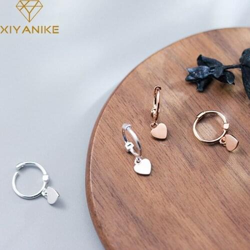 XIYANIKE 925 Sterling Silver New Arrival Love Heart HoopEarring Female Cute Romantic Temperament French Elegant Jewelry Handmade
