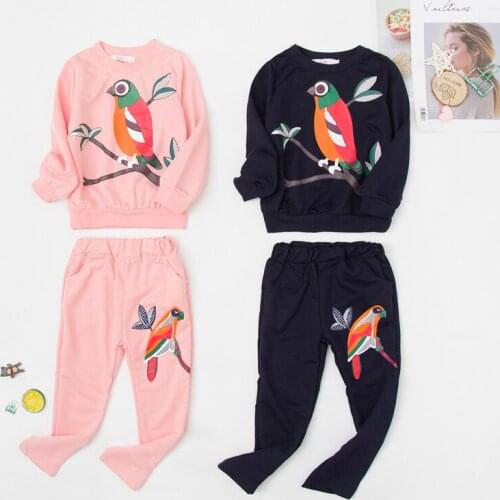 Girls Clothing 2021 New Autumn Sweet Printing Little Girl Casual Outfit Kids Sport Suit Long Sleeve Childrens Clothes 3-8 Years