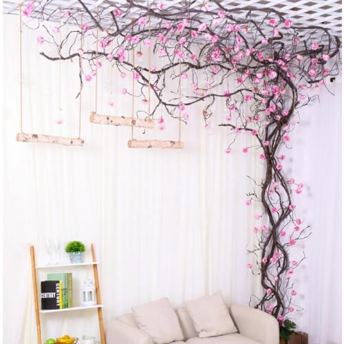 Peony Silk Artificial Flowers Fake Plants Vine Ivy Hanging Flowers Garland Romantic Wedding Home Decoration Wreath Peony Vine