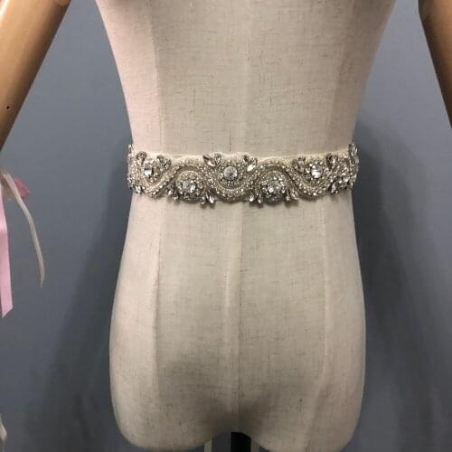 Sparkling Crystal Bridal Belts Ivory Wedding Accessories L&P DQL Studio Real Picture Bridal Sashes