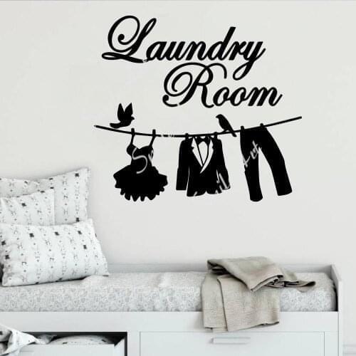 Drop Shipping Laundry Room Stickers Art Sticker Waterproof Wall Stickers For Kids Room Living Room Home Decor Vinyl Decals