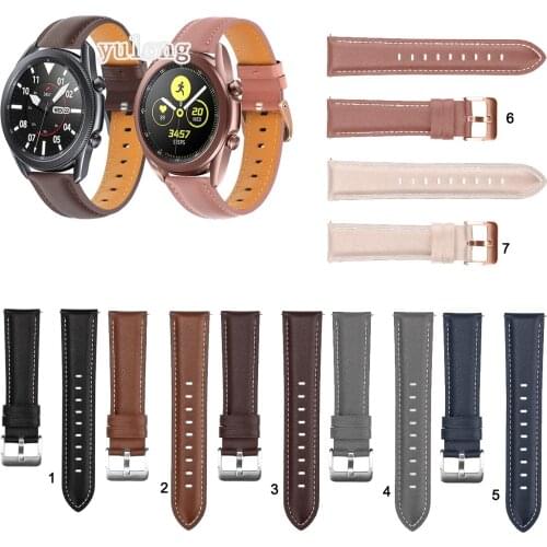 Leather Watch Band Strap for Samsung Galaxy Watch3 41mm 45mm Replacement Fashion Wrist bands Bracelet For Watch 42mm 46mm