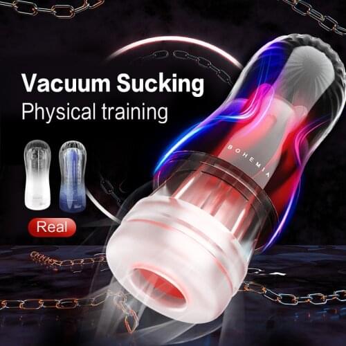 Sex Toys for Men Bohemia Soft Pussy Masturbator Cup Transparent Adult Endurance Exercise Products Vacuum Pocket Cup
