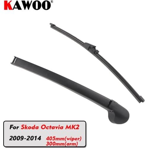 KAWOO Car Rear Wiper Blade Blades Back Window Wipers Arm For Skoda Octavia MK2 Hatchback (2009-) 405mm Auto Windscreen Blade