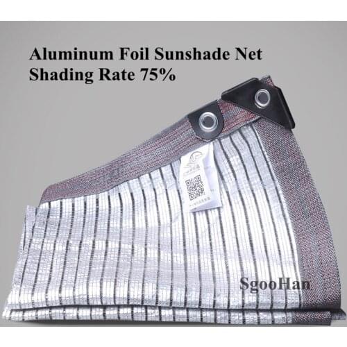 Aluminum Foil Sunshade Net Anti-UV HDPE Succulent Plant Shading Net Outdoor Swimming Pool Awning Pet House Cover Shade Rate 75