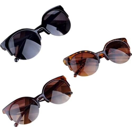 New Fashion Vintage Sunglasses Retro Cat Eye Semi-Rim Round Sunglasses for Men Women Sun Glasses Driver Goggles Accessories