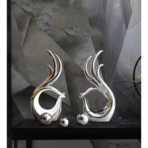 Modern Simple Ceramic Ornaments Wedding Gifts Home Livingroom Table Accessories Crafts TV Cabinet Desktop Figurines Decoration