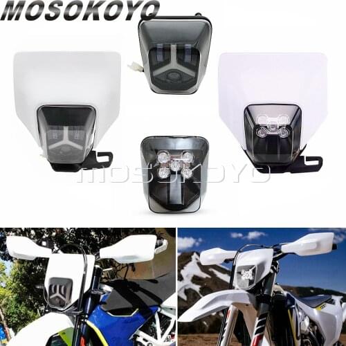 LED Visor Headlight Mask Kit Supermoto MX Enduro HI/LO Beam for FE 250/350/450/501 TE150 FE300 TX/TE/FE 250i/300i Front Lighting