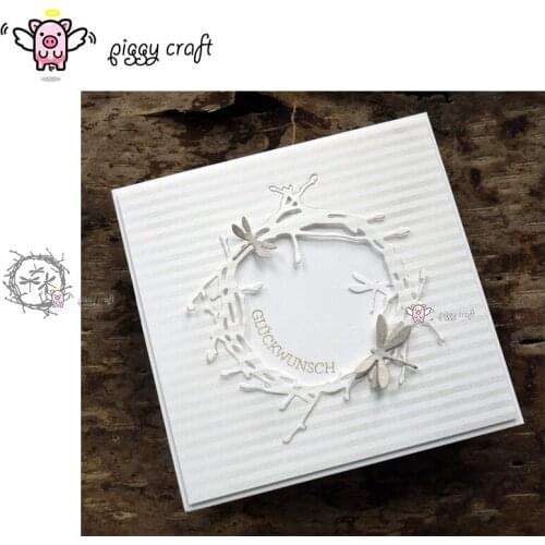 Piggy Craft metal cutting dies cut die mold Dragonfly grass ring Scrapbooking Album Embossing Paper Cards Making Crafts Die