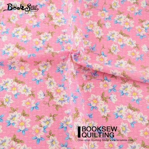 Booksew African Ankara Fabric Dye Telas Patchwork Algodon Cotton Poplin Fabric Floral Pink Fat Quarter Meter Crafts Pillow 145cm
