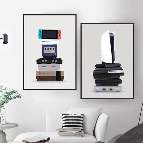 Gaming Print Retro Wall Art Canvas Painting Gamer Gift Video Game Vintage Poster Gamepad Controller Picture Boys Kids Room Decor