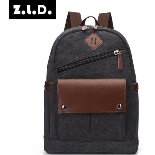 Z.L.D. Fashion brand designer canvas backpack unisex short-distance travel backpack youth student bag laptop bag Mochila Bolso