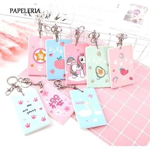 1pcs Cute Cartoon Badge Card Holder Nurse Doctor Exhibition Keychain ID Name Card Badge Holder School Office Supplies