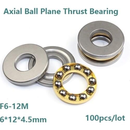 100pcs/lot High Quality F6-12M 6×12×4.5mm Axial Ball Plane Thrust Bearing plane ball bearing 6*12*4.5mm