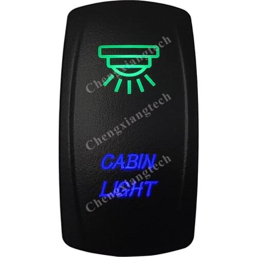 12v/24v Waterproof Marine Grade Boat Car 5P SPST ON-OFF Up Green & Down Blue Led Light Rocker Toggle Switch Cabin Light