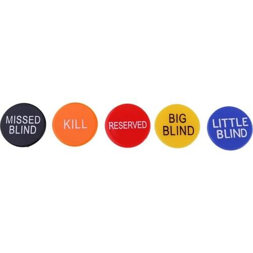 5x Multicolor Plastic Casino Card Games Dealer Button for Club Entertainment