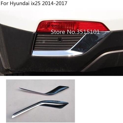 Car Eyebrow ABS Chrome Rear Bumper Corner Protection Trim Fog Light Eyelid Strip 2pcs For Hyundai Creta IX25 2014 2015 2016 2017
