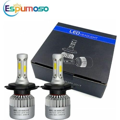 2PCS H4 Car LED Headlight 72W 8000LM H1 H3 H11 H7 9012 9005 9006 HB3 HB4 S2 Led Headlight Auto Car Fog Lamp 6500K 200M Lighting